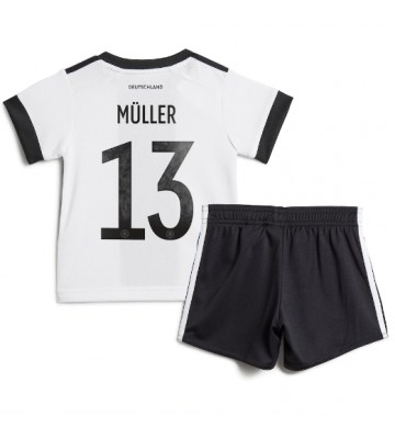 Niemcy Thomas Muller #13 Koszulka Podstawowych Dziecięca MŚ 2022 Krótki Rękaw (+ Krótkie spodenki)